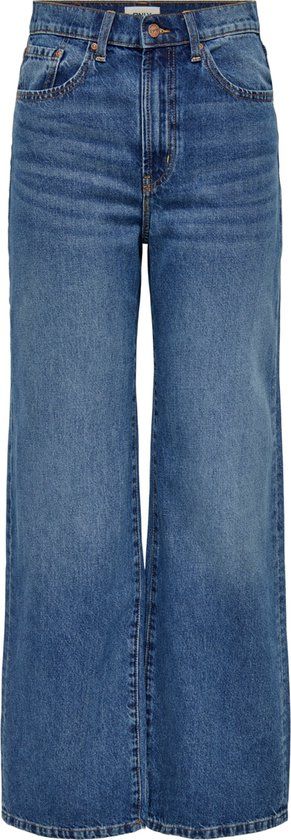 ONLY high waist wide leg jeans ONLHOPE dark denim