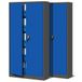 Jan Nowak by Domator24 2-delige set archiefkast C001 kantoorkast metalen kast gereedschapkast 4 planken staalplaat vleugeldeuren poedercoating 185 cm x 90 cm x 40 cm (antraciet/blauw), metaal