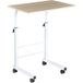 Pangivo Table d'appoint réglable en hauteur bout de canapé à roulettes forme C érable blanc 60x40 cm
