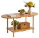 Table basse - Meuble TV - 88,9 x 40,6 cm - Couleur bois naturel - Avec étagère de rangement