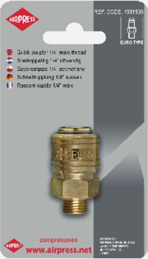 Airpress 4301505 Snelkoppeling - Euro - 1/4"