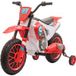 Moto Cross Électrique Enfant 12V 3-8km/h, 3-5 Ans, Roulettes Stabilisatrices Amovibles, Rouge 106,5x51,5x68cm