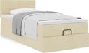 Maison Exclusive - Lit plateforme avec matelas, couleur crème, 100x200 cm, textile