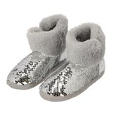 Apollo kindersloffen - pailletten - zilver - pantoffels - met antislip - voor kinderen 31/32