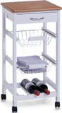 Zeller Keuken Trolley - Bamboe - Wit - 36 x 76 cm