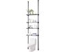 Vevor Étagère de rangement au-dessus des toilettes, organisateur de salle de bain réglable à 4 niveaux