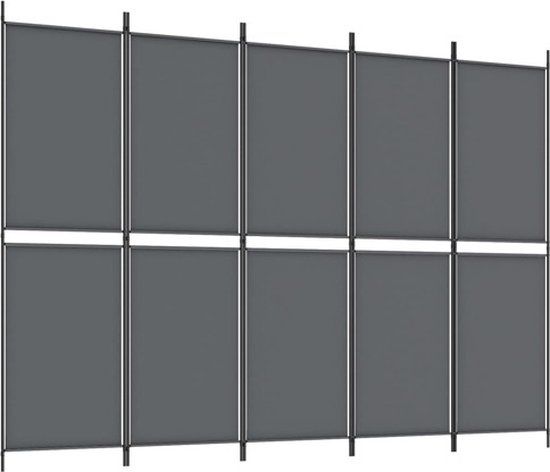 vidaXL Kamerscherm met 5 panelen 250x180 cm Antracietkleurig Kunststof