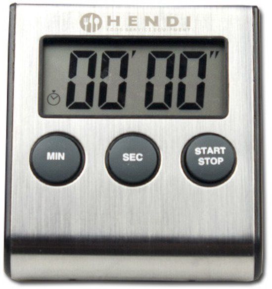 Hendi Digitale keukenwekker / kookwekker / Timer - RVS - Zwart