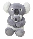 Mel-o-design koala met kindje knuffel - pluche - 35 cm - grijs