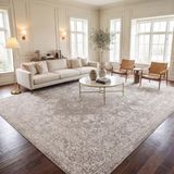 Safavieh Hedendaags tapijt voor woonkamer, eetkamer, slaapkamer, reflectie collectie, laagpolig, beige en ivoor, 274 x 366 cm