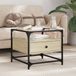 Maison Exclusive - Table basse avec plateau en verre, chêne Sonoma, 50x50x45 cm, acier