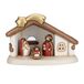 THUN® - Complete kerststalset hut: Heilige Familie - Rode versie - Klassieke kerststalfiguren - Keramisch - De klassiekers