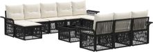 vidaXL Tuinbank - Set - 11 - st - Zwart - poly - rattan