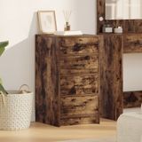 vidaXL Dressoir Gerookt eiken 40 x 41 x 75 cm Bewerkt hout