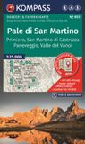 653 KOMPASS Wanderkarte 653 Pale di San Martino, Primiero San Martino di Castrozza, Paneveggio, Valle del Vanoi 1:25.000