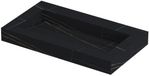 Wastafel INK Pitch Wastafel Keramische Slab Bak met Drain en Front en Side Skirts Zonder Kraangat - 800x450x90 mm - Lauren Black Mat