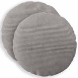 vidaXL - Kussensloop - 2 stuks - HEERLEN - Lichtgrijs - Ø 60 cm - Corduroy