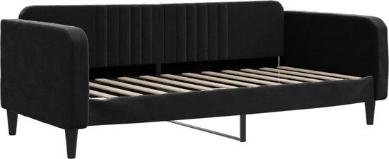 vidaXL Slaapbank fluweel zwart 90x200 cm