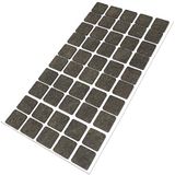 Adsamm® 50 x Zelfklevende Viltglijders Bruin 20x20 mm Vierkant 3,5 mm Dik