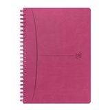 Oxford Signature Journal A5 geruit 5mm 80 vel dubbel spiraal flex cover fuchsia