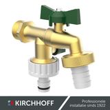 KIRCHHOFF MS Twee-Weg-Kogel-Tapkraan - 3/4"BU x 1"BU x 1"BU