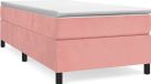 vidaXL Boxspringbed met matras, fluweel, roze, 90x190 cm