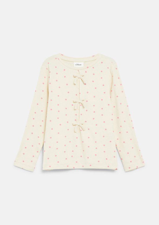 s.Oliver T-shirt Gebloemd Kinderen Crème Katoen Maat 116/122