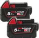 Milwaukee m18 b52 m18 accu pack, 2 x 5,0ah, gratis m12 b2 - 4932451242