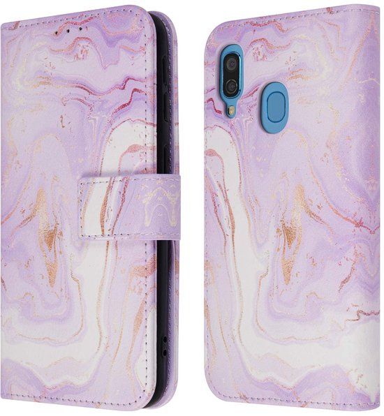imoshion Design Bookcase - Samsung Galaxy A40 - Purple Marble