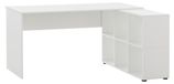 Bureau avec étagère, blanc, 150 x 121,6 x 73,6 cm