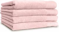 LINNICK Diamond Velours Handdoeken Set - Set van 4 - Handdoek 60x110cm - 550 gr/m2 - 100% Katoen - Light Pink