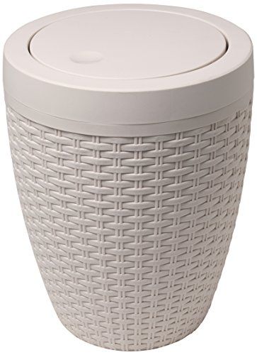 Addis Faux rotan badkamer afvalemmer met schommeldeksel - Calico linnen