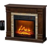 Cheminée électrique cheminée décorative 1800W effet flamme luminosité et température réglables 80x21,6x67,8cm marron
