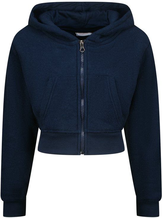 Vingino Basic-ziphoody terry Meisjes Hoodie Donkerblauw 164