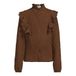 Me & My Monkey rechtvallende blouse met ruches - donkerbruin