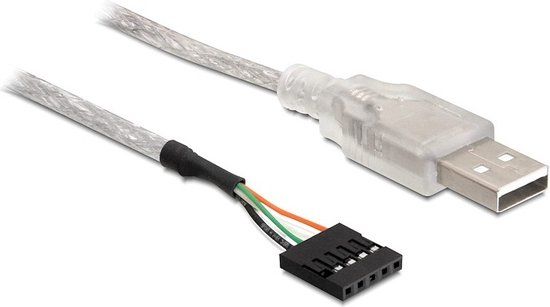 Delock USB 2.0-A Male to Pin Header Adapter Cable - 0.7m - Silver