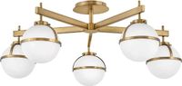 Hinkley Hollis LED Plafondlamp - 5x E14 - 40W - IP44 - Dimbaar - Heritage Brass