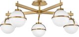 Hinkley Hollis LED Plafondlamp - 5x E14 - 40W - IP44 - Dimbaar - Heritage Brass