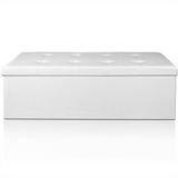 Casaria Opbergbank - 115x40x40cm Kunstleer - Wit