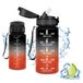 Vikaster Drinkfles voor school, waterfles met rietje, 500 ml, lekvrij, BPA-vrij, sportfles voor camping, yoga, gym, school, outdoor