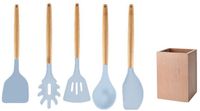 Fackelmann Set houten keukengerei met bewaarbeker 32 cm
