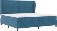 vidaXL Boxspring bed met hoofdeinde Donkerblauw 200 x 200 cm Fluweel