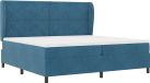 vidaXL Boxspring bed met hoofdeinde Donkerblauw 200 x 200 cm Fluweel