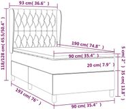 vidaXL Boxspring met matras, stof, donkergrijs, 90x190 cm