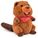 Kögler 75656 - Praatbeest bever Manni, 22 cm groot, nagepraat knuffelfiguur met afspeelfunctie, incl. batterijen, praat alles na