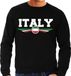 Bellatio Decorations Bol Italie land thema sweater - met vlag Italie kleuren - zwart - heren - Supporters trui kleding - lange mouwen M