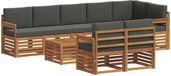 vidaXL - Bank loungeset - 8 zitplekken - Naturel et anthracite - Polyester