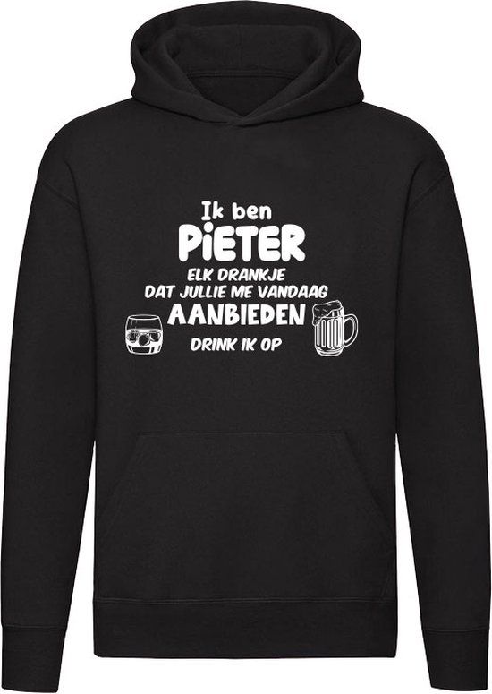 Ik ben Pieter - Hoodie - Zwart - 4XL - Unisex