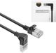 ACT Zwarte 3 m U/FTP CAT6A LSZH Slimline patchkabel met RJ45 connectoren recht naar 90° haaks rechts DA3903
