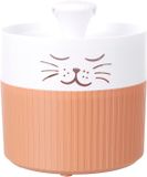 DRINKFONTEIN Flamingo Drinkfontein kat – hond – 2L – Rond – Terracotta & Wit – Met koolstoffilter – Stille pomp – Lichtindicator – 18x20x18,5 cm – Mali